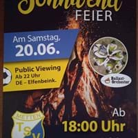 Sonnwendfeuer am Sportgelände des TSV Metten